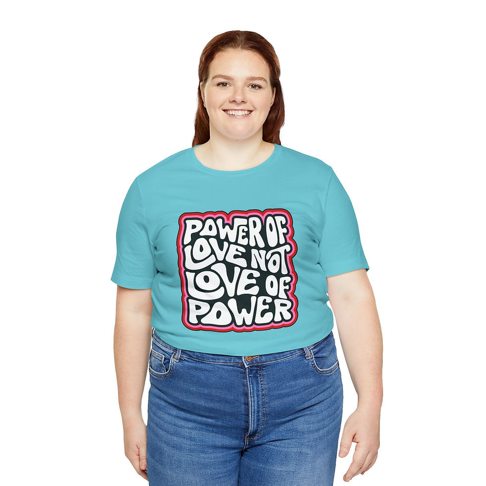 Thumbnail: Power of Love NOT Love of Power Word Art Unisex Graphic Print T-Shirt