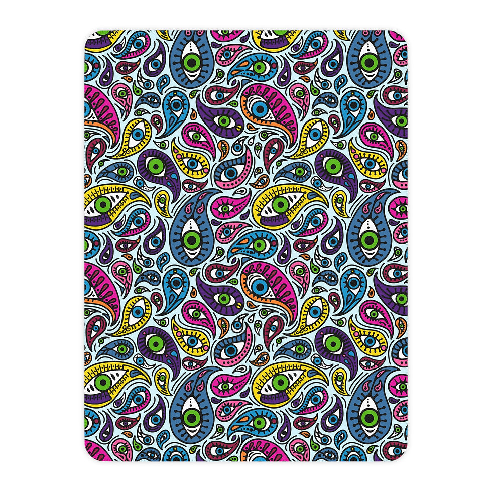 Thumbnail: Paisley Eyeballs Tan Sherpa Blanket