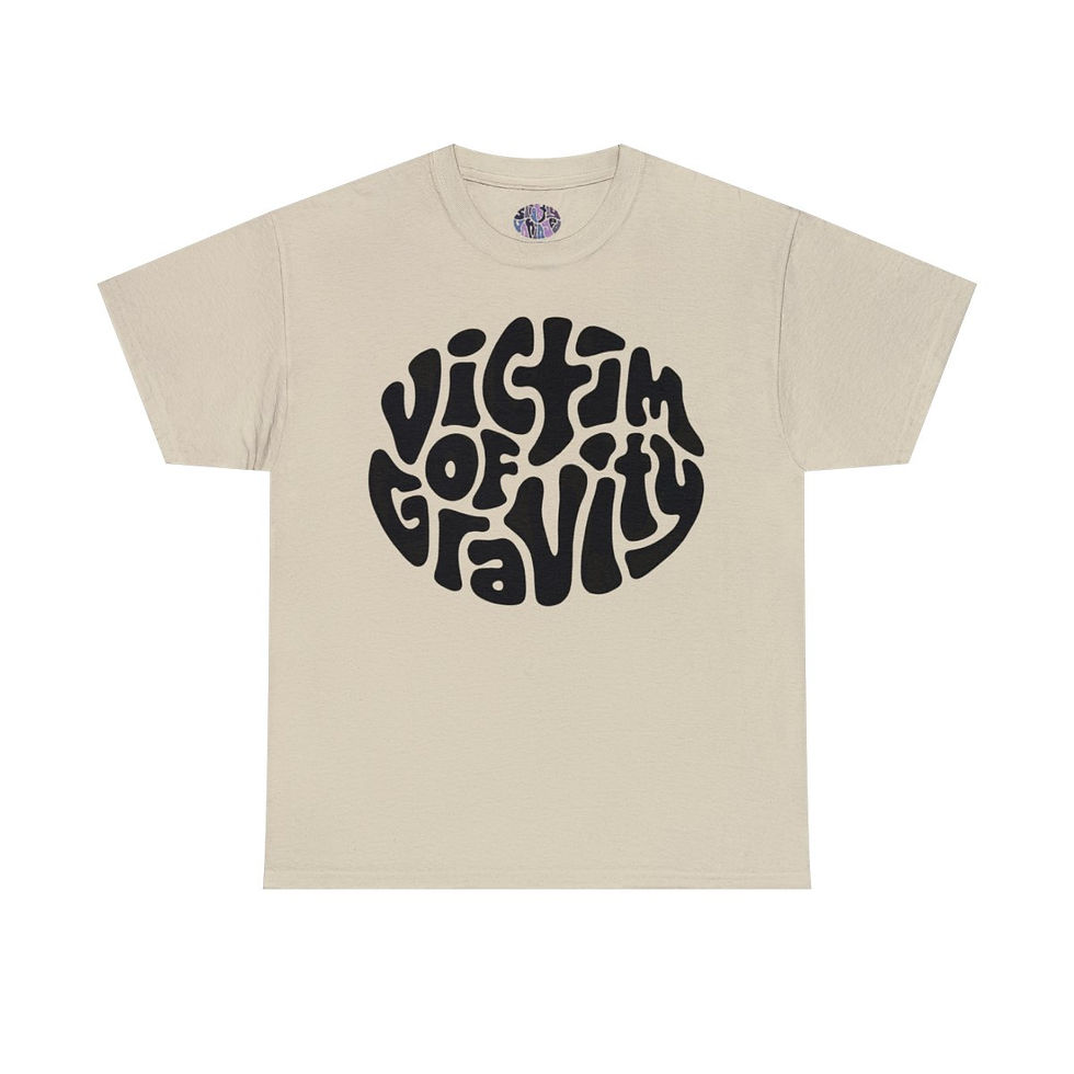 Thumbnail: Victim of Gravity Word Art - Unisex Heavy Cotton Tee