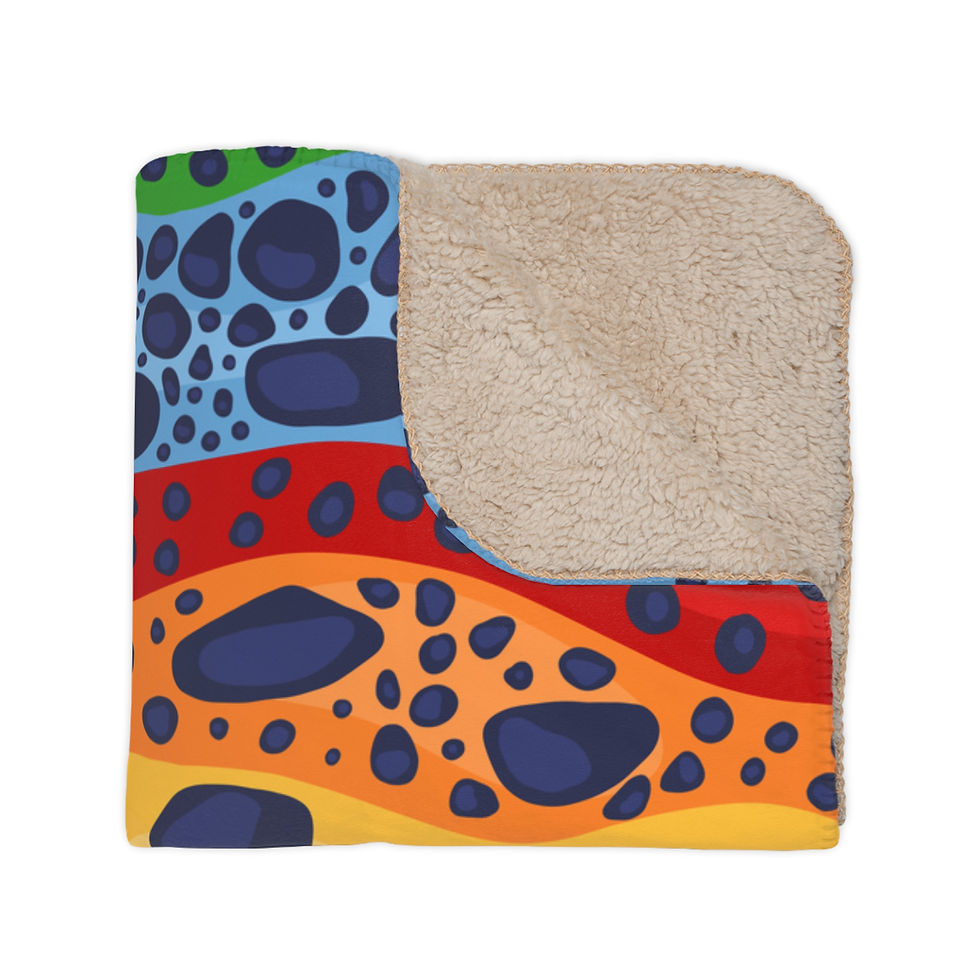 Thumbnail: Poison Dart Frog Skin Tan Sherpa Blanket