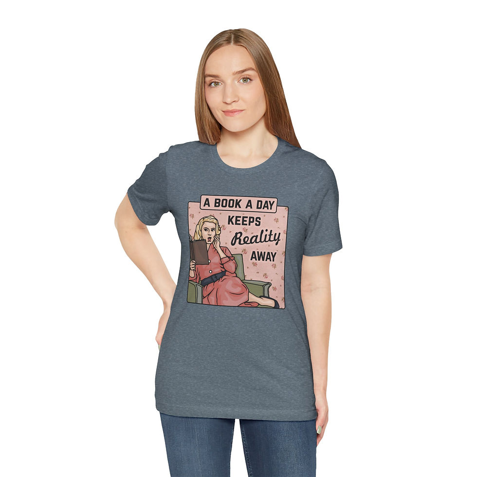 Thumbnail: A Book A Day Keeps Reality Away - Retro Vintage Unisex T-Shirt  