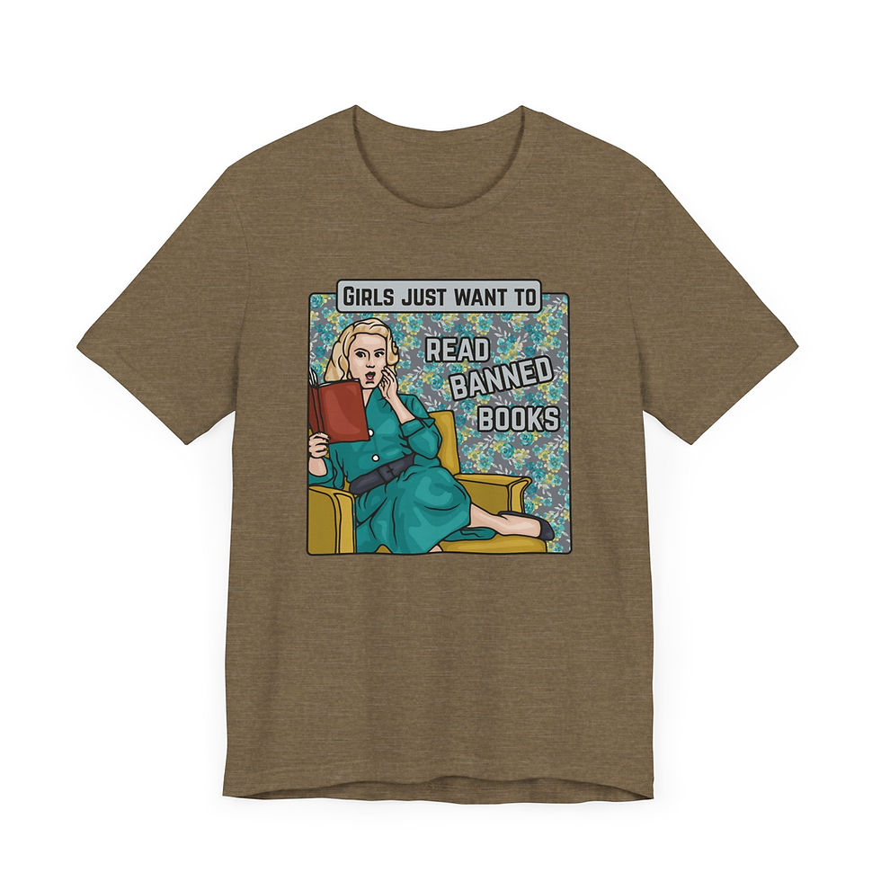 Thumbnail: Girls Just Want to Read Banned Books - Retro Vintage Unisex T-Shirt  
