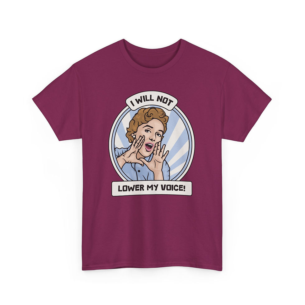 Thumbnail: I Will Not Lower My Voice Unisex Heavy Cotton Tee