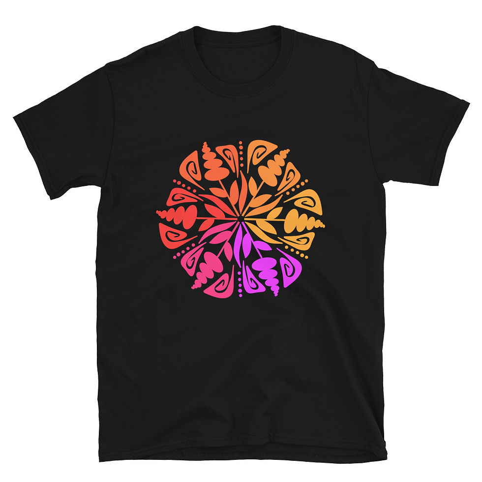 Thumbnail: Warm Colors Flower Mandala Short-Sleeve Unisex T-Shirt