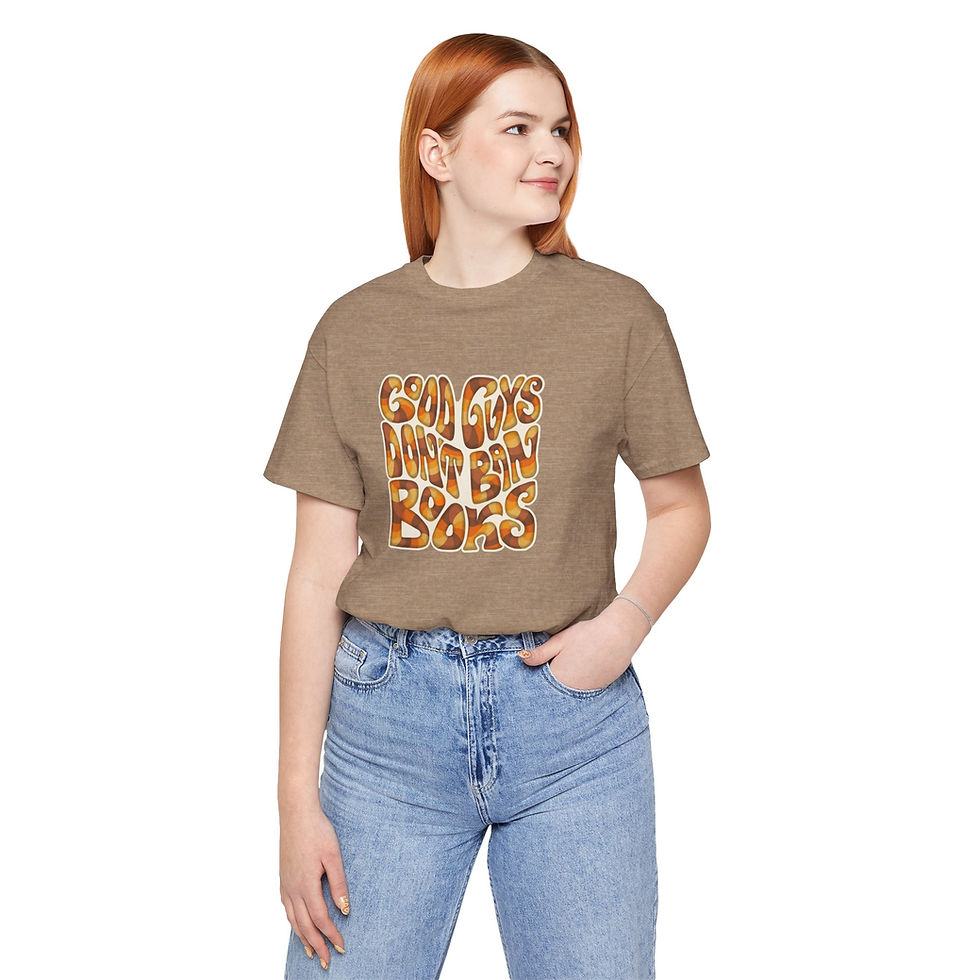 Thumbnail: Good Guys Don't Ban Books Word Art, Colorful Unisex Tee, Funny Graphic T-Shirt