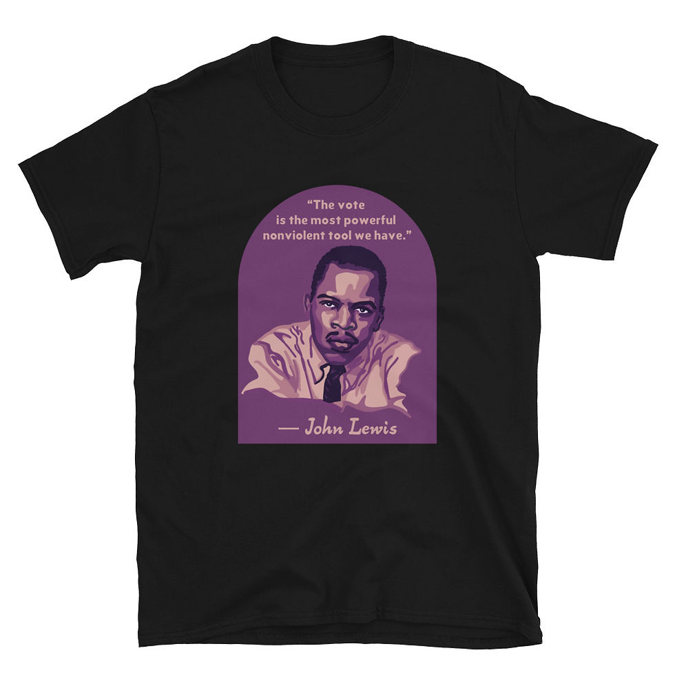 Thumbnail: John Lewis Portrait and Quote Short-Sleeve Unisex T-Shirt