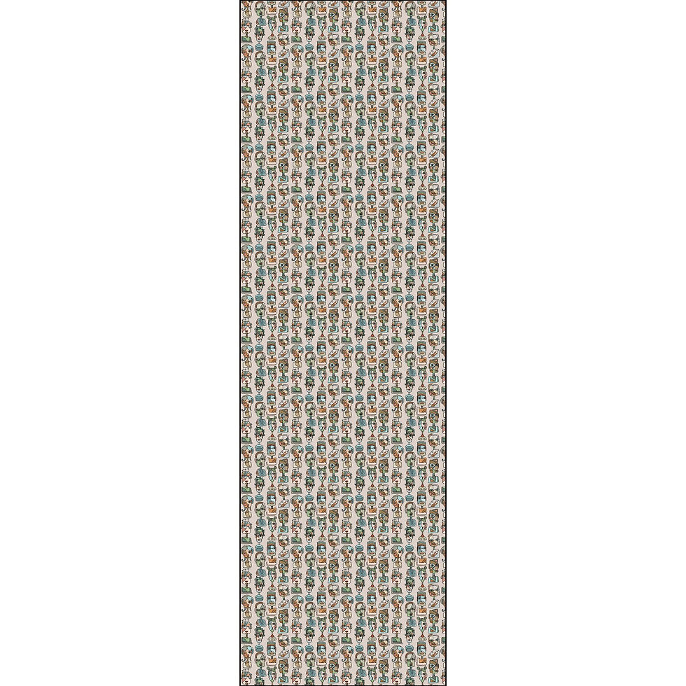 Thumbnail: Combed Cotton Fabric by the Yard — Picasso-Style Wonky Cubist Faces Print