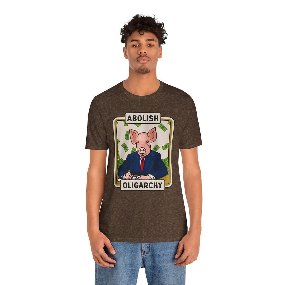 Thumbnail: Abolish Oligarchy Pig - Retro Vintage Unisex T-Shirt  