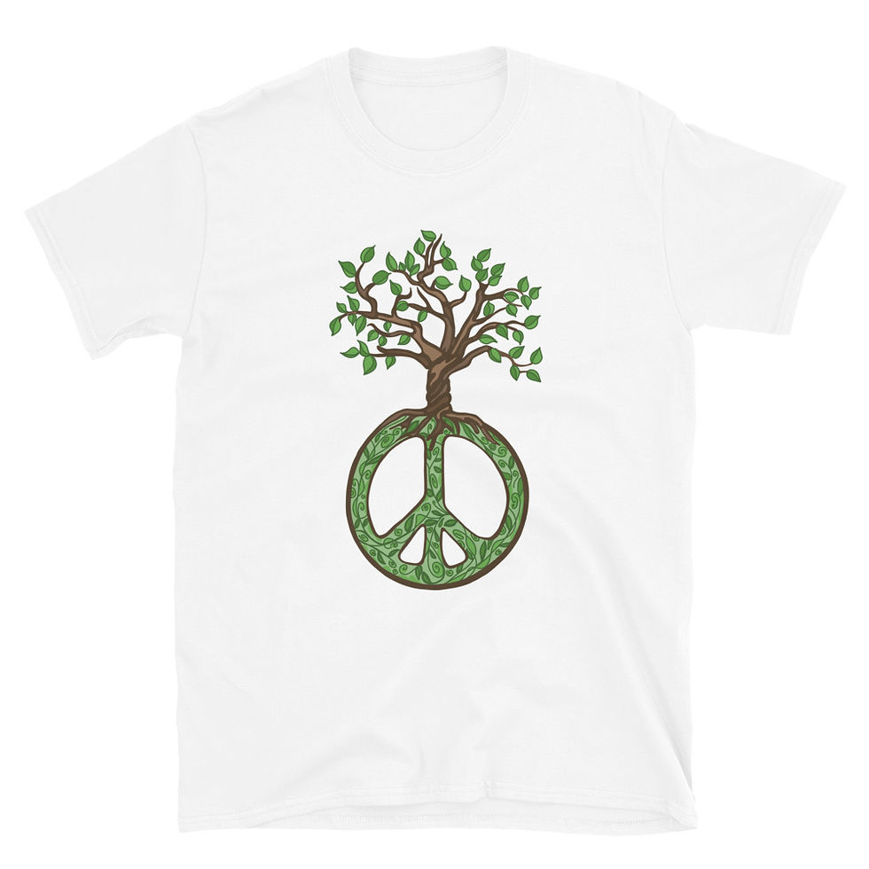 Thumbnail: Peace Sign and Tree Of Life - Short-Sleeve Unisex T-Shirt