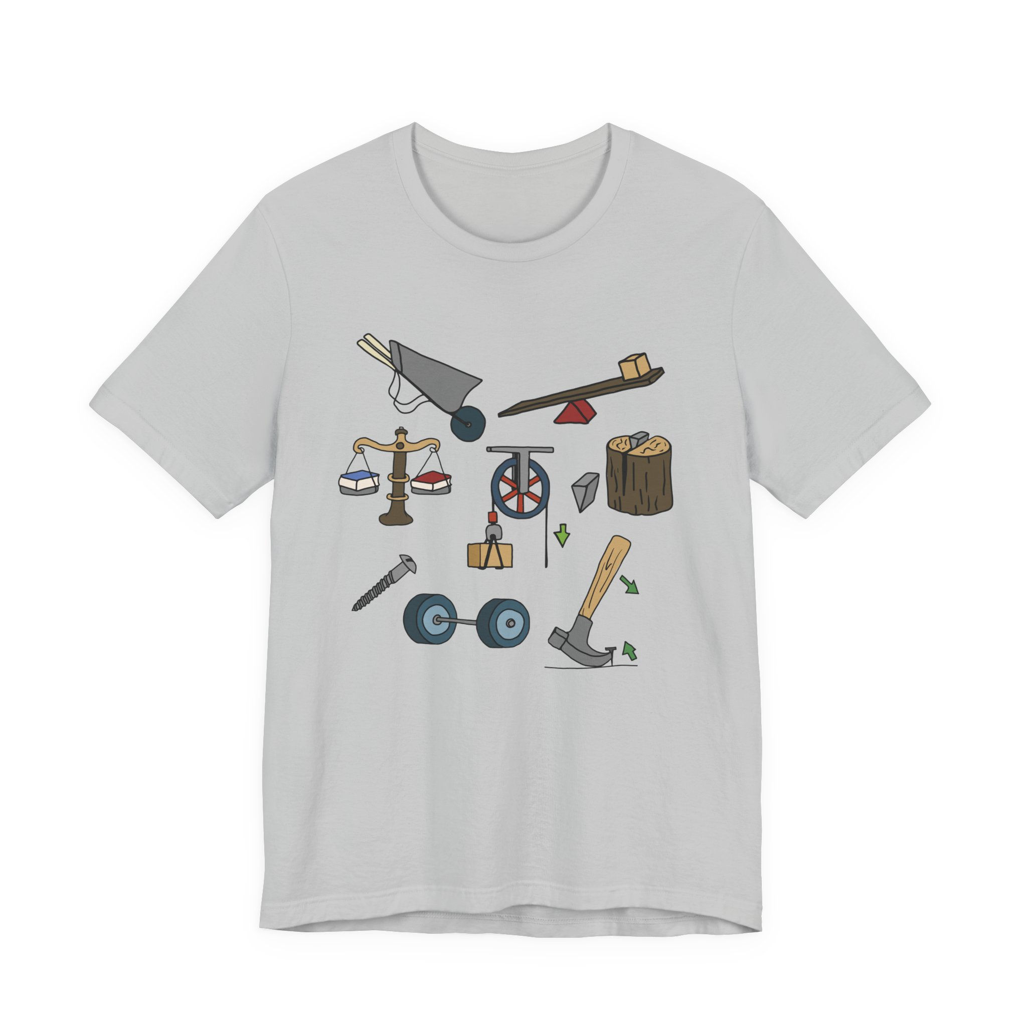 Simple Machines Unisex Tee, Simple Silhouette Retro Graphic T-Shirt