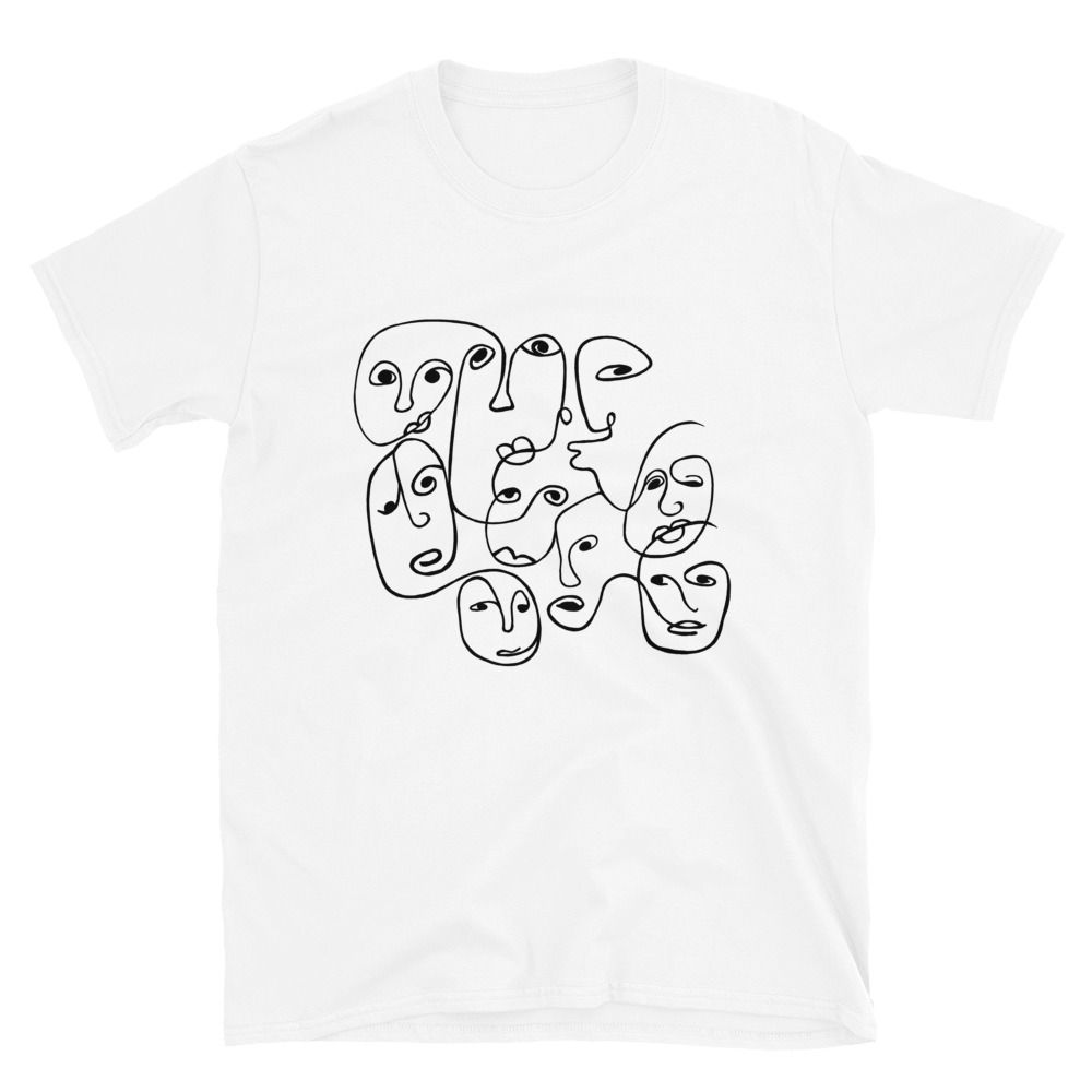 Line Drawing Faces - Short-Sleeve Unisex T-Shirt