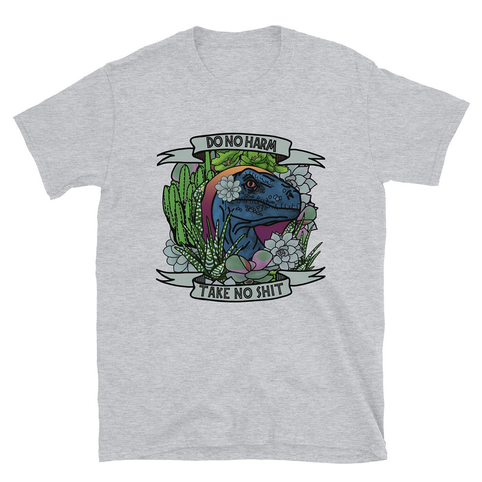 Thumbnail: Do No Harm Take No Shit Dino - Short-Sleeve Unisex T-Shirt