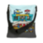 Thumbnail: Little People Play Family Airport Drawing Adjustable Tote Bag (AOP)