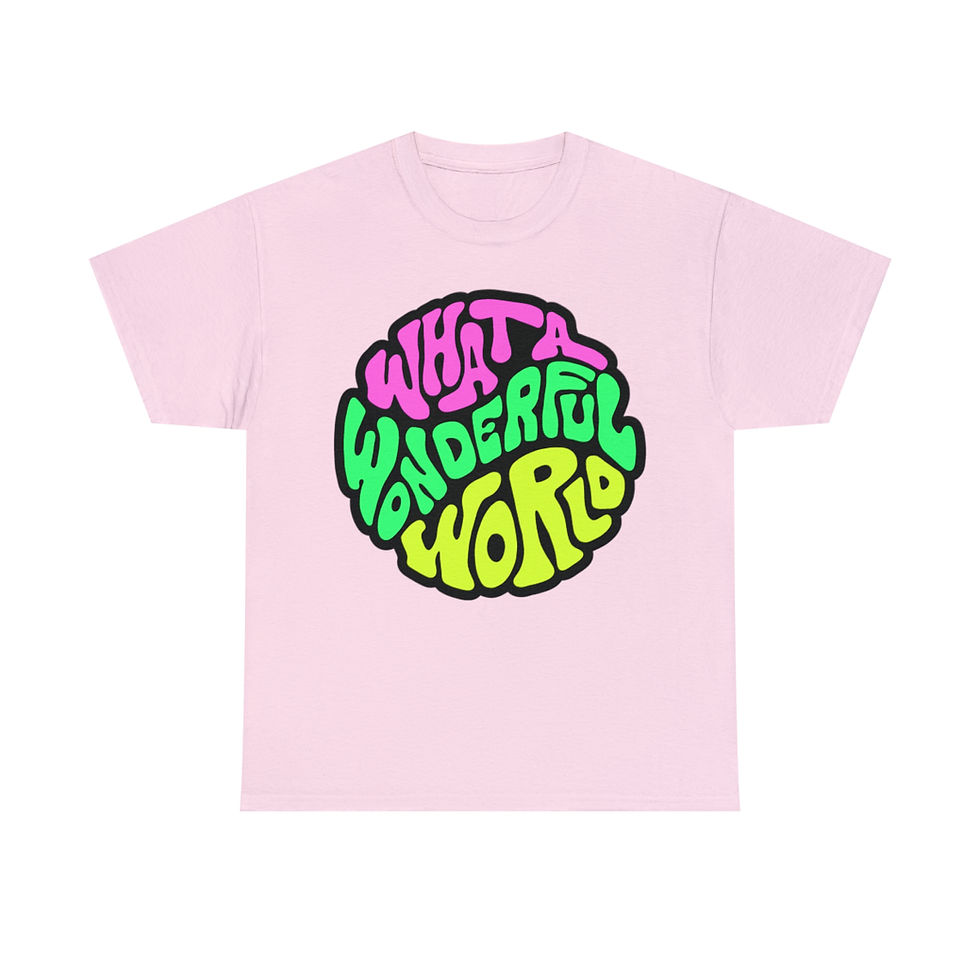 Thumbnail: What a Wonderful World Word Art Unisex Heavy Cotton Tee