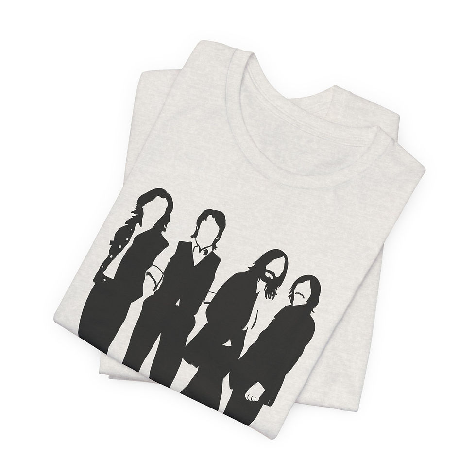 Thumbnail: Standing Beatles Unisex Tee, Simple Silhouette Retro Graphic T-Shirt