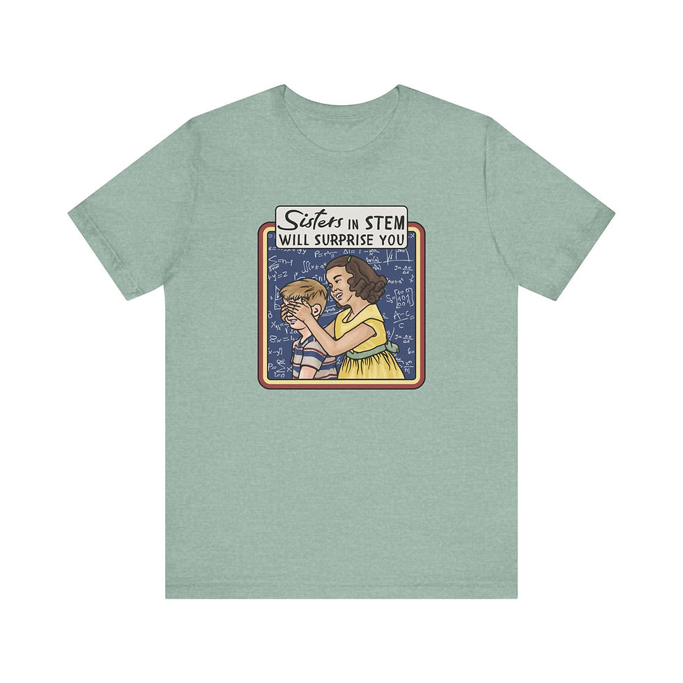 Thumbnail: Sisters in STEM Will Surprise You Retro Vintage Shirt, Unisex Jersey T-Shirt