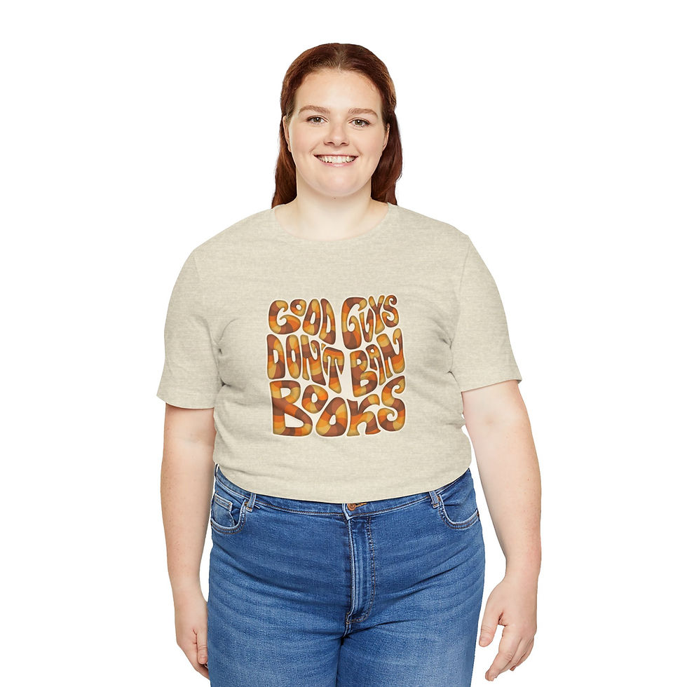 Thumbnail: Good Guys Don't Ban Books Word Art, Colorful Unisex Tee, Funny Graphic T-Shirt