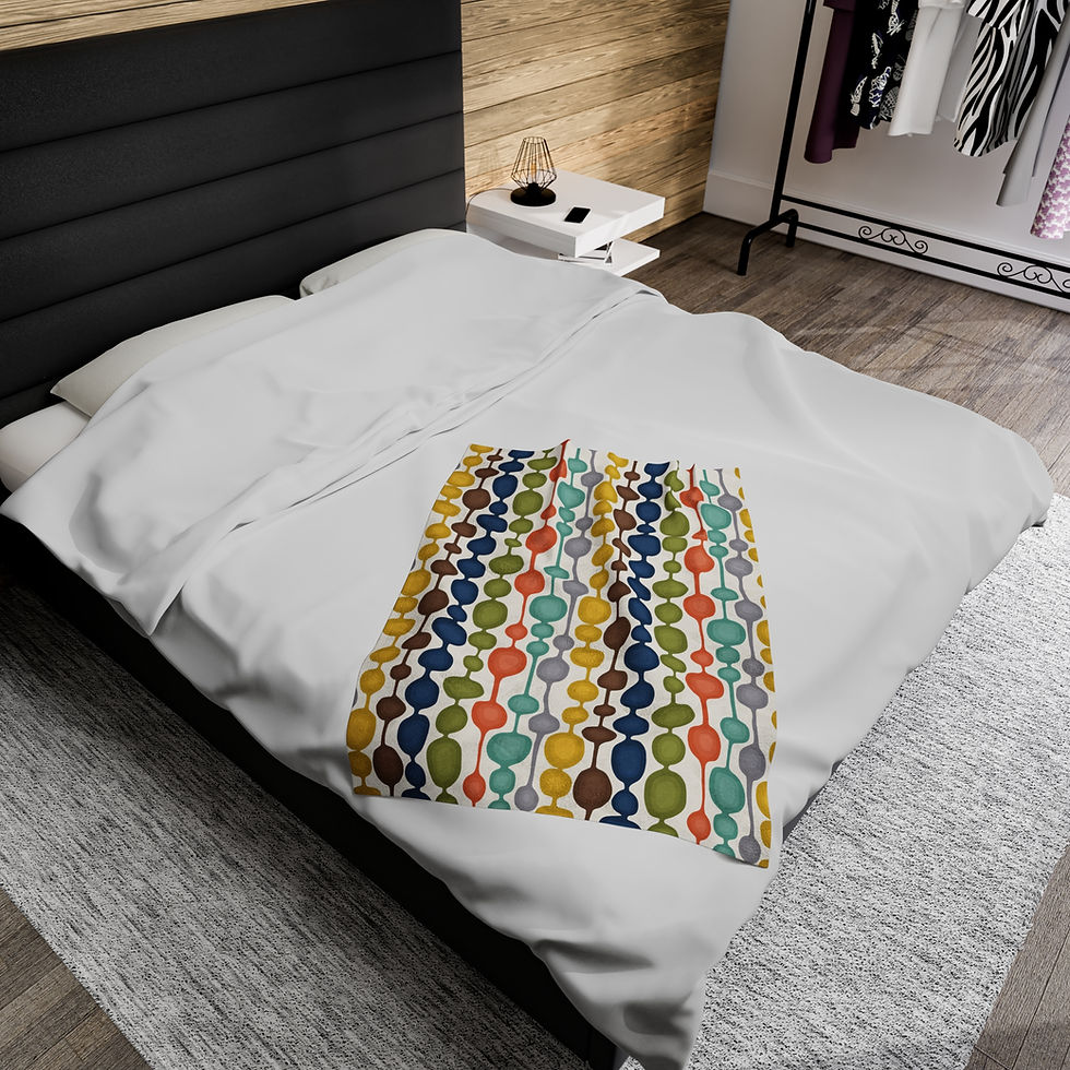 Thumbnail: Mid-century Modern Bubbles Velveteen Plush Blanket