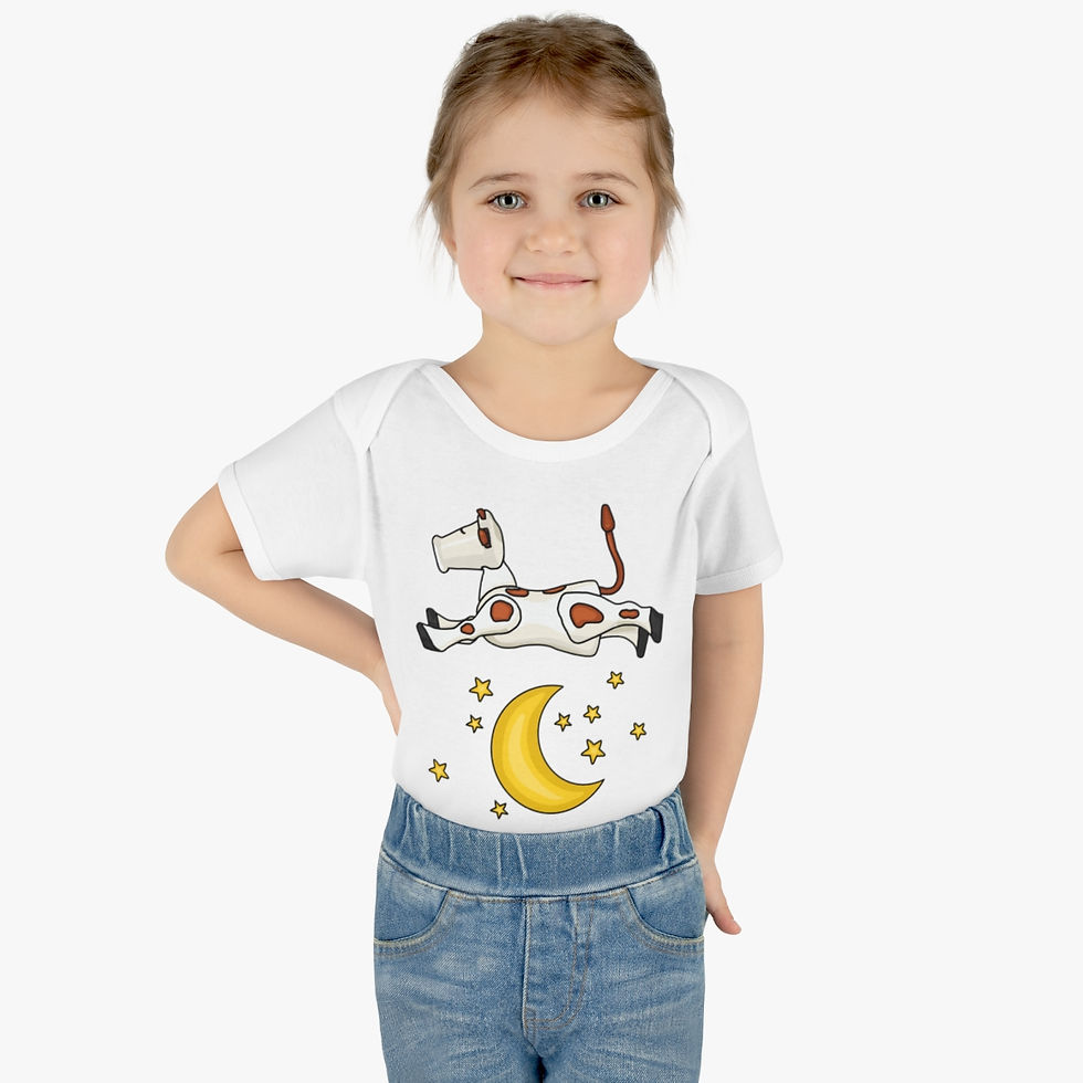 Thumbnail: Cow Jumping Over The Moon Infant Baby Rib Bodysuit