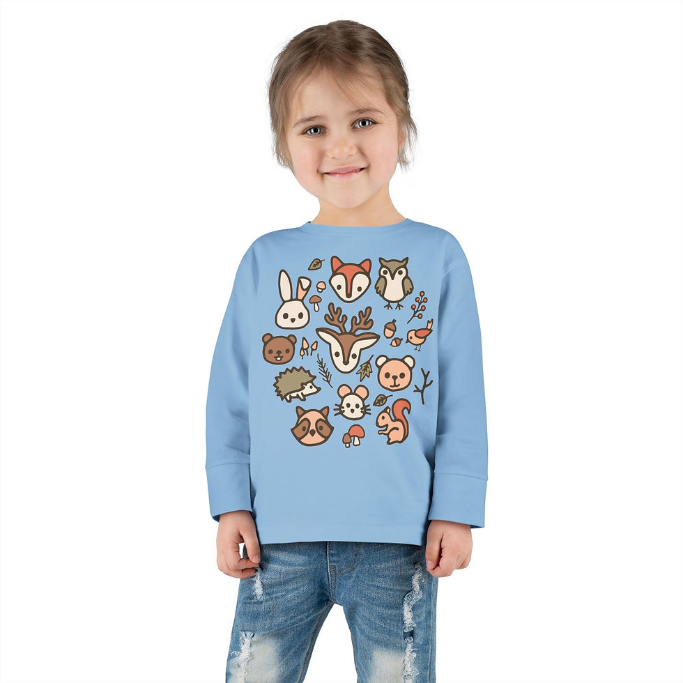 Thumbnail: Boho Baby Woodland Creatures Toddler Long Sleeve Tee