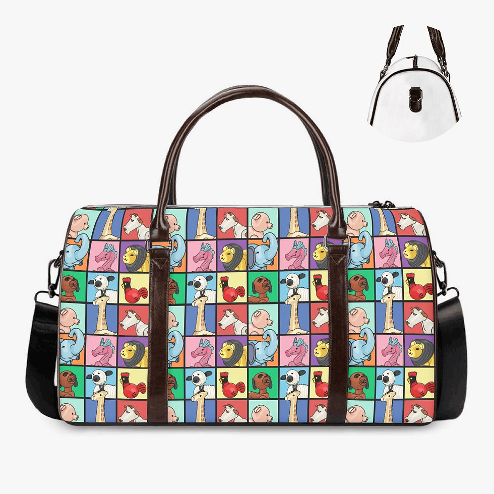 Vintage FP Little People Animals Zoom Meeting Duffle Bag