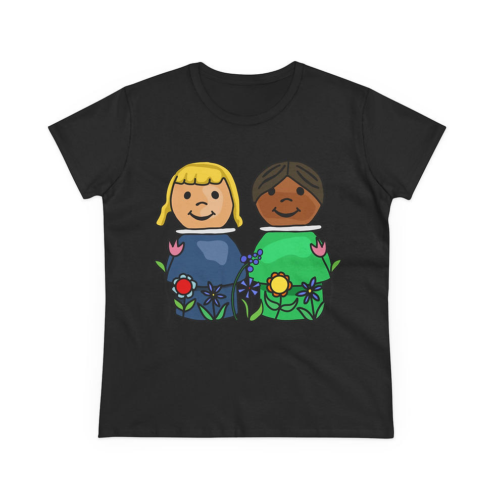 Thumbnail: Little People Besties Women's Midweight Cotton Tee