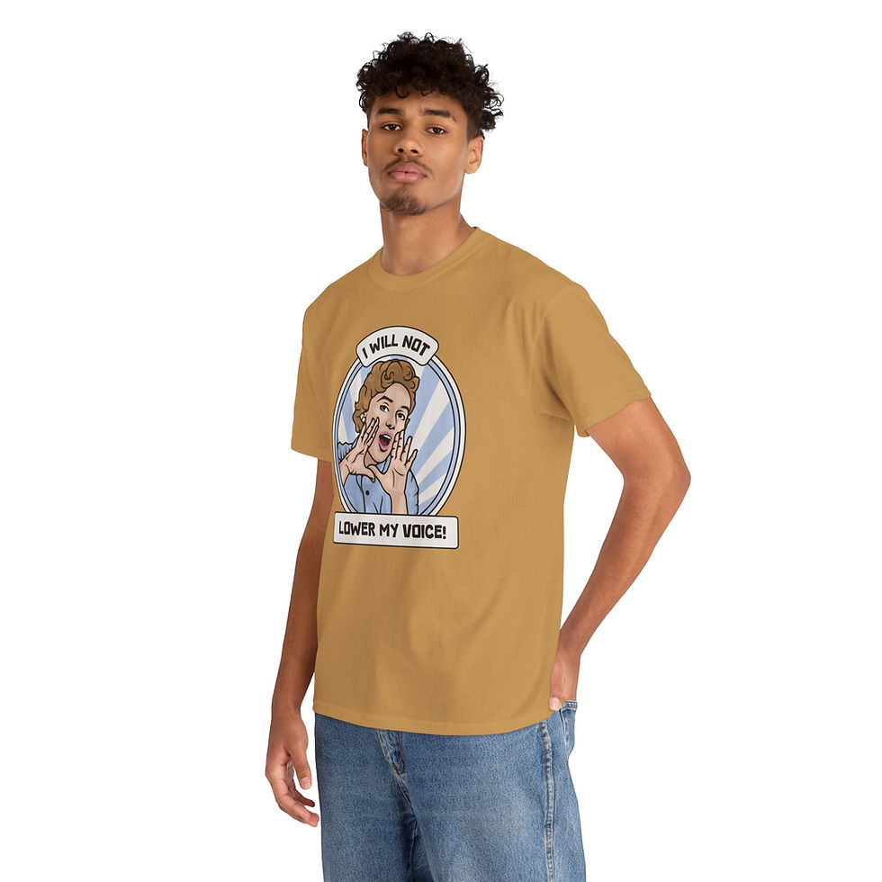 Thumbnail: I Will Not Lower My Voice Unisex Heavy Cotton Tee