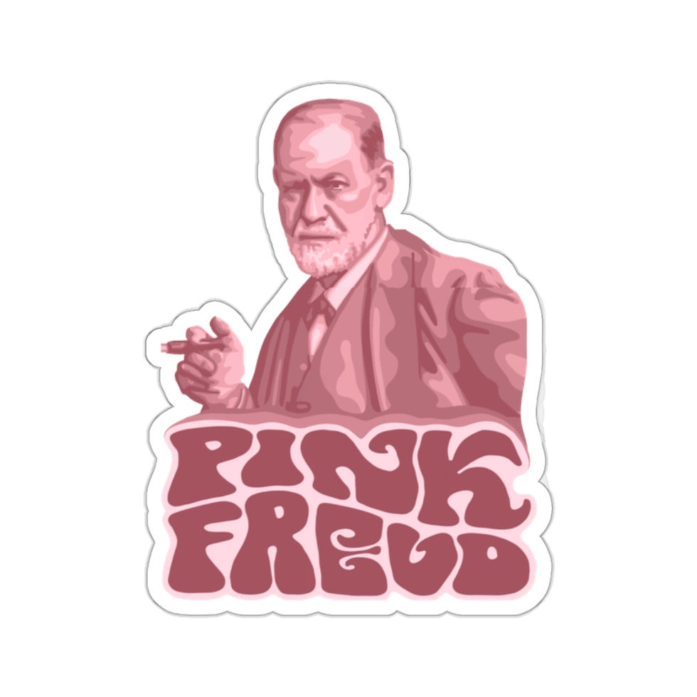 Pink Freud Portrait Are Kiss-Cut Stickers