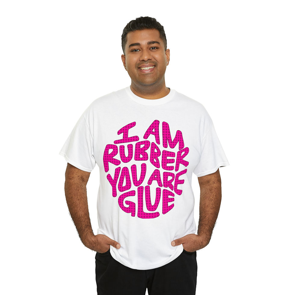 Thumbnail: I Am Rubber You Are Glue Word Art Unisex Heavy Cotton Tee