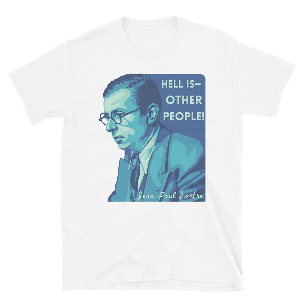 Thumbnail: Jean-Paul Sartre Portrait and Quote Short-Sleeve Unisex T-Shirt