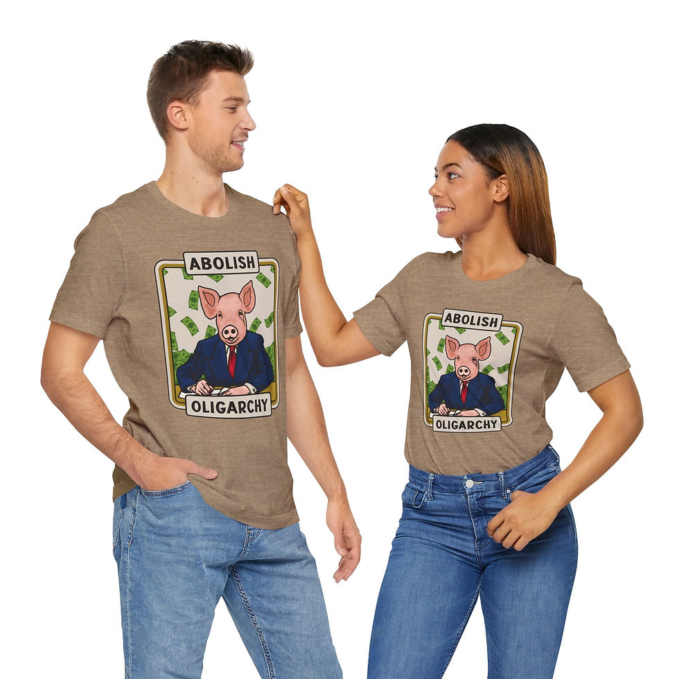 Thumbnail: Abolish Oligarchy Pig - Retro Vintage Unisex T-Shirt  