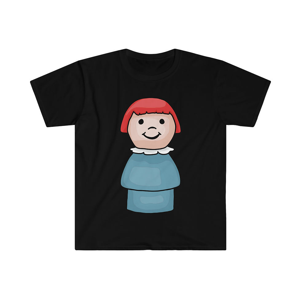 Thumbnail: FP Little People Redhead Girl In Teal Dress Unisex Softstyle T-Shirt