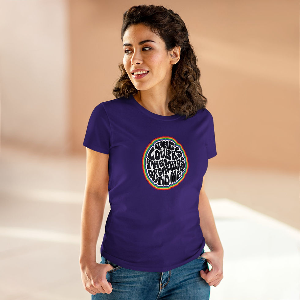 Thumbnail: Women's Graphic Tee — Retro 'The Lovers, The Dreamers and Me' Word Art