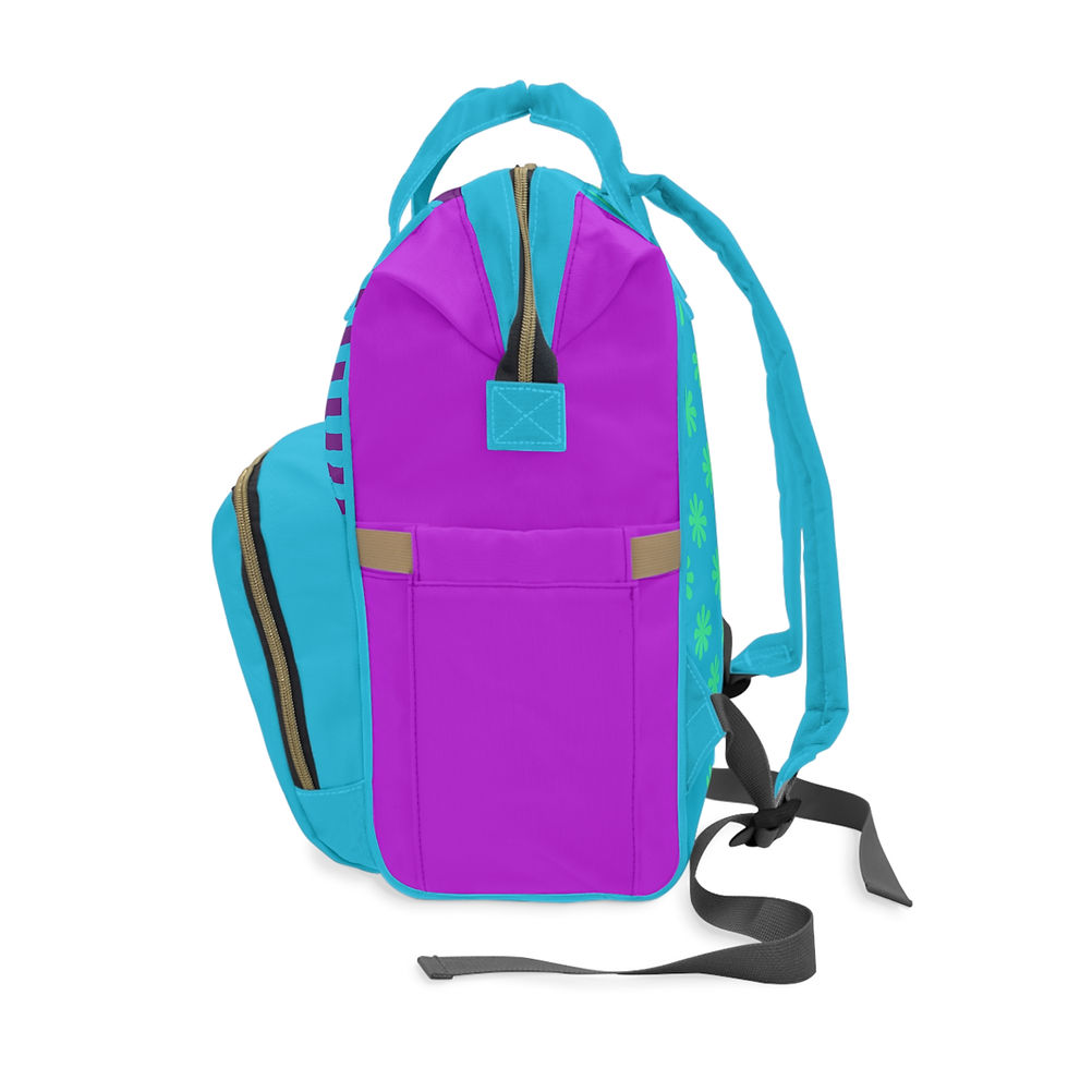 Thumbnail: Frida Kahlo Diaper Backpack — Bright Artsy Portrait