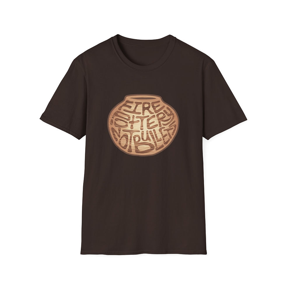 Thumbnail: Fire Pottery Not Bullets Word Art Unisex Softstyle T-Shirt