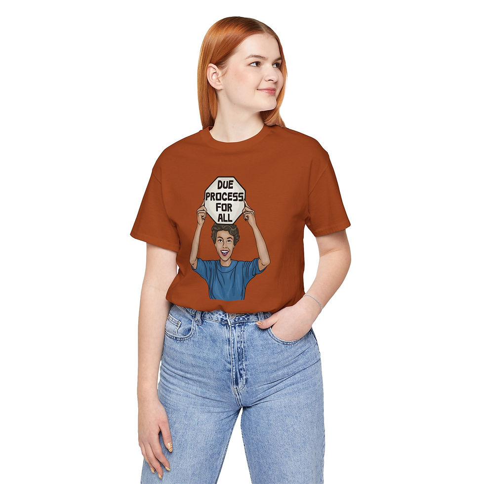 Thumbnail: Due Process for All - Unisex Graphic Print T-Shirt, Retro Vintage Vibes
