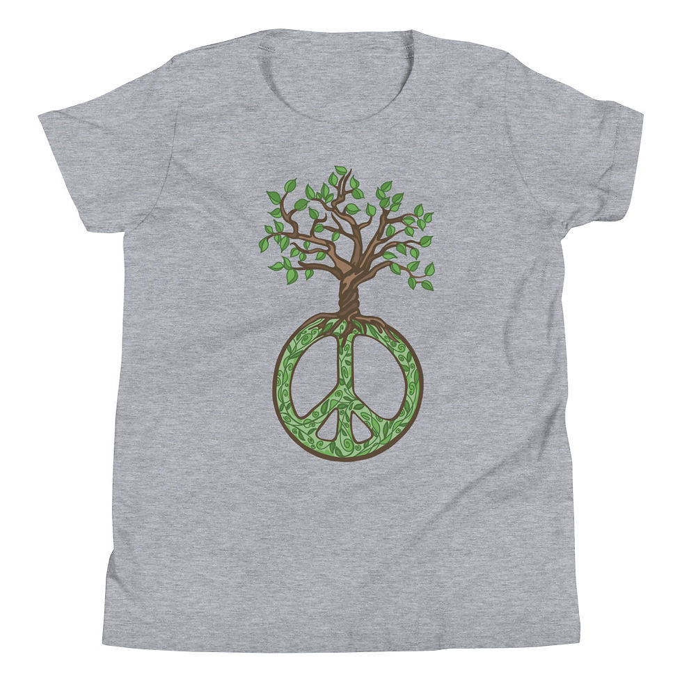 Thumbnail: Peace Sign and Tree Of Life - Youth Short Sleeve T-Shirt