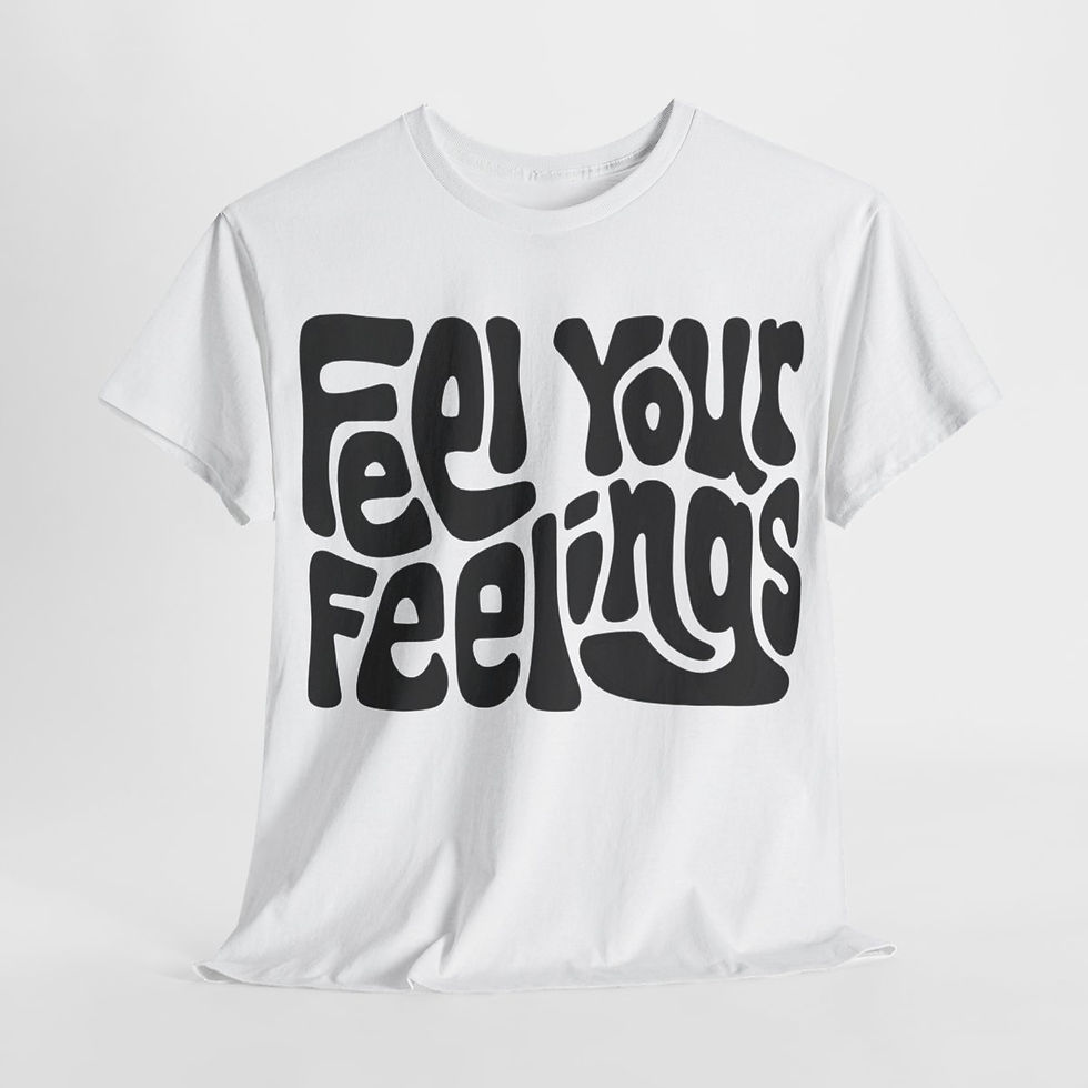 Thumbnail: Feel Your Feelings Word Art Unisex Heavy Cotton Tee