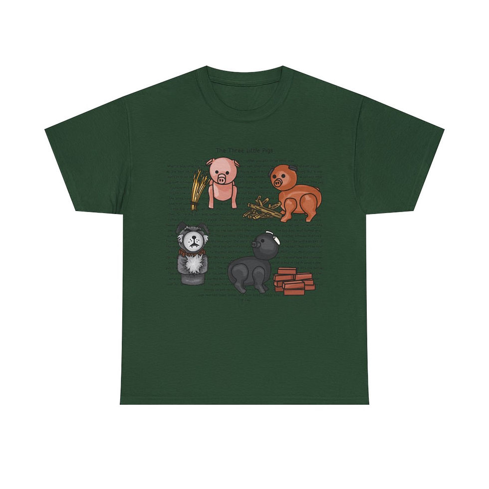 Thumbnail: The Three Little Pigs Story Unisex Heavy Cotton Tee