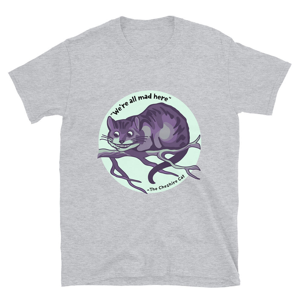 Thumbnail: Cheshire Cat Quote Short-Sleeve Unisex T-Shirt