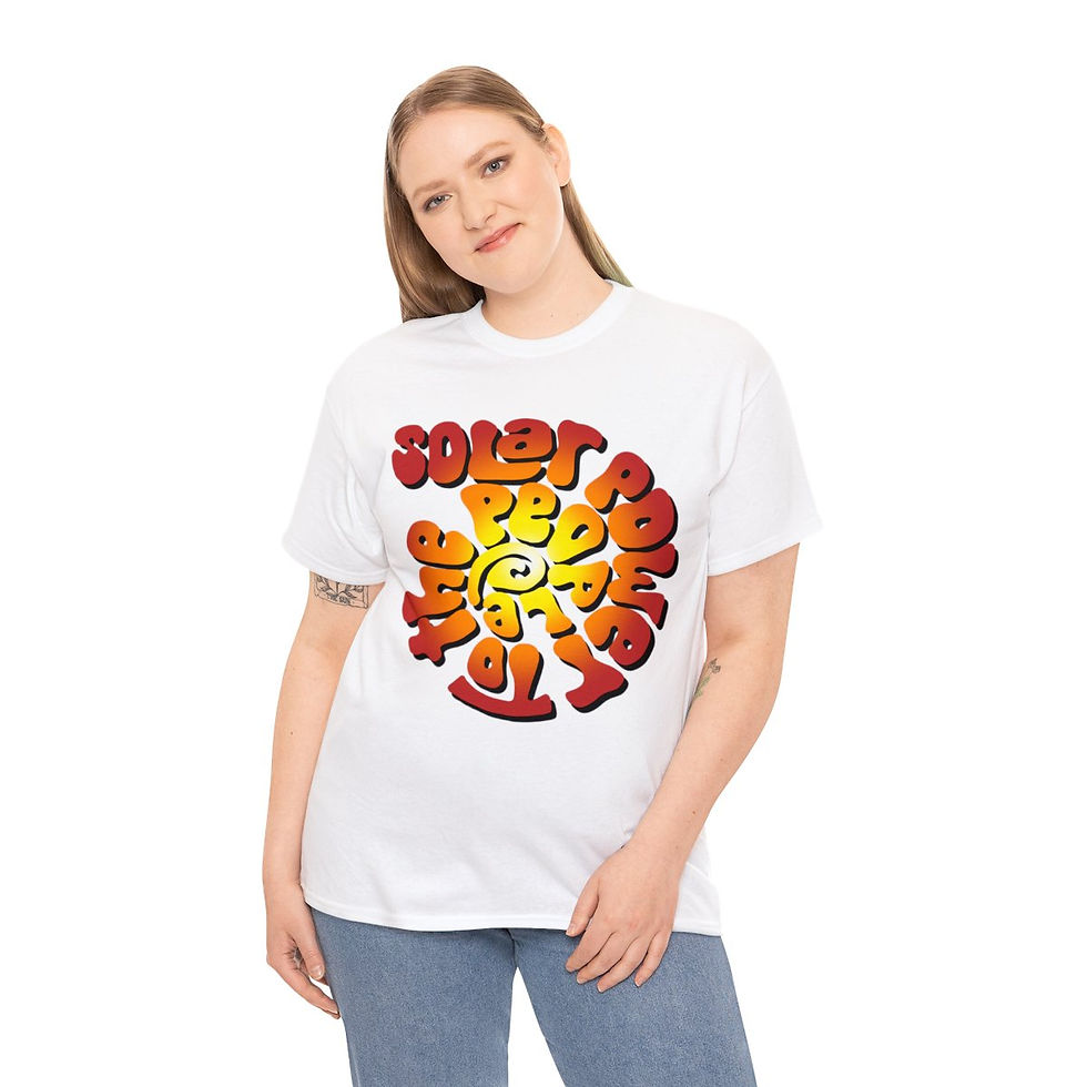 Thumbnail: Solar Power to the People Word Art - Unisex Heavy Cotton Tee