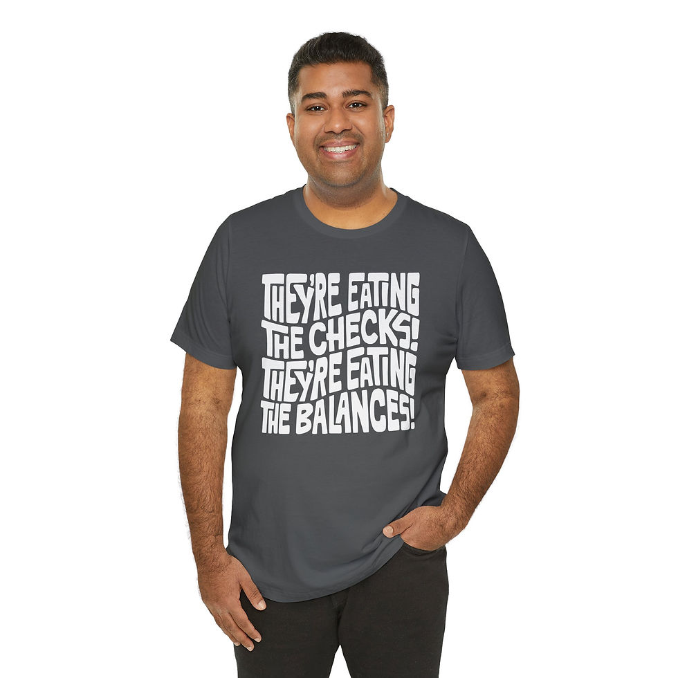 Thumbnail: Checks and Balances Word Art Unisex Graphic Print T-Shirt 