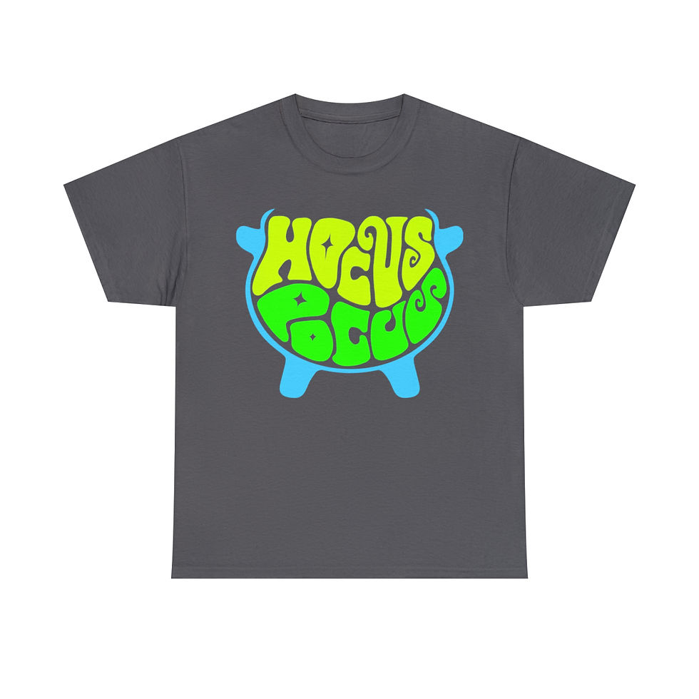 Thumbnail: Hocus Pocus Cauldron Word Art Unisex Heavy Cotton Tee