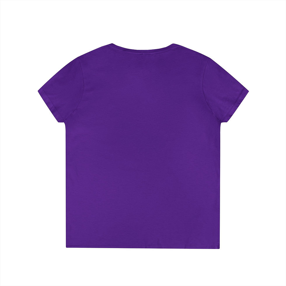 Thumbnail: Ladies' V-Neck T-Shirt — Neon Dinosaur Graphic Tee