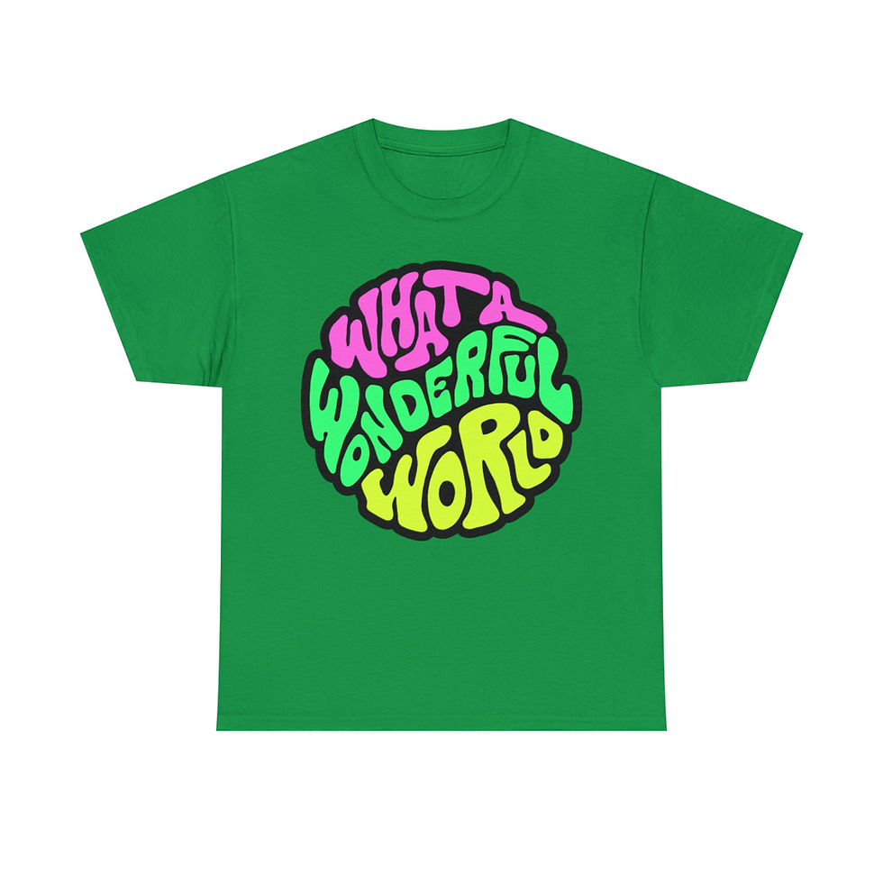 Thumbnail: What a Wonderful World Word Art Unisex Heavy Cotton Tee
