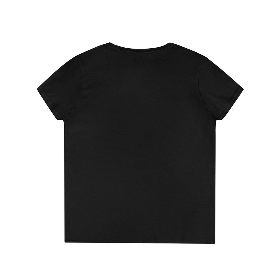 Thumbnail: Ladies' V-Neck T-Shirt — Neon Dinosaur Graphic Tee