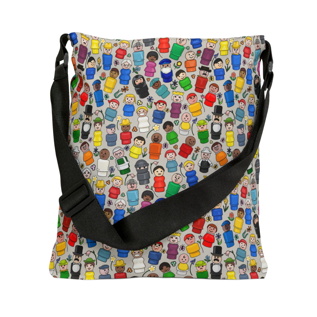 Fisher Price Little People and Flowers All-Over Print Adjustable Tote Bag (AOP)