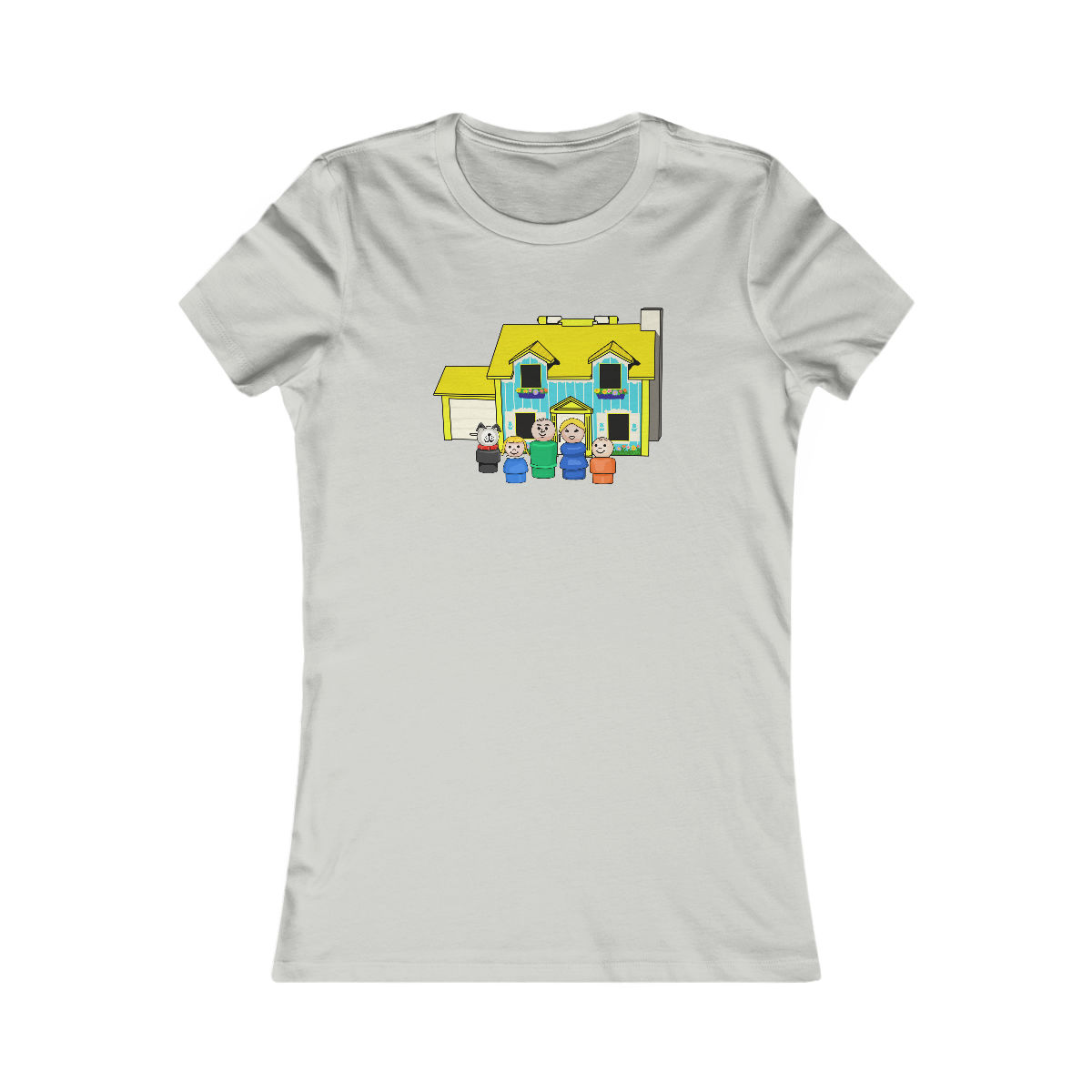 Fisher Price Little People Family With Yellow House Women's Favorite Tee