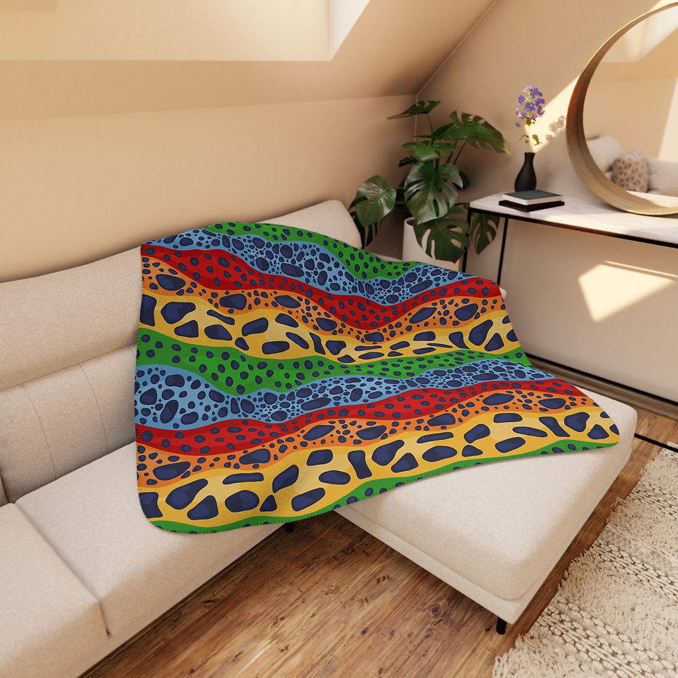 Thumbnail: Poison Dart Frog Skin Tan Sherpa Blanket