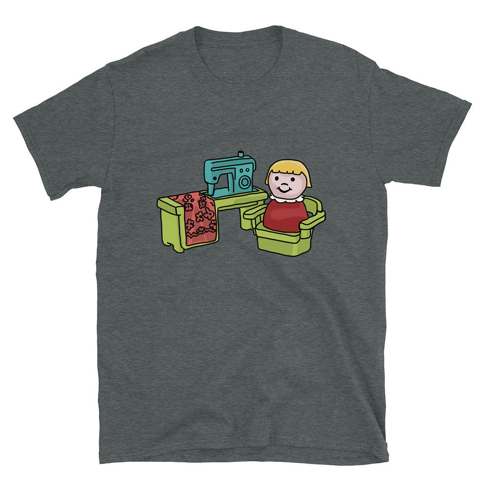 Thumbnail: Littly Sally Sewing Short-Sleeve Unisex T-Shirt